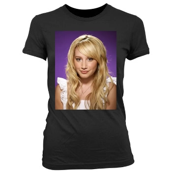 Ashley Tisdale Women's Junior Cut Crewneck T-Shirt