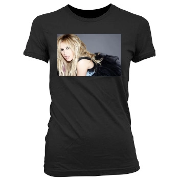 Ashley Tisdale Women's Junior Cut Crewneck T-Shirt