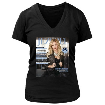 Ashley Tisdale Women's Deep V-Neck TShirt