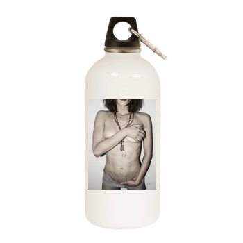 Asia Argento White Water Bottle With Carabiner