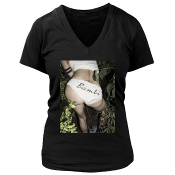 Asia Argento Women's Deep V-Neck TShirt