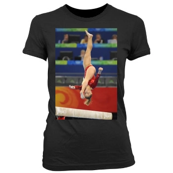 Shawn Johnson Women's Junior Cut Crewneck T-Shirt