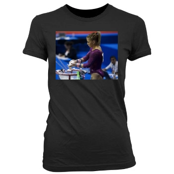 Shawn Johnson Women's Junior Cut Crewneck T-Shirt