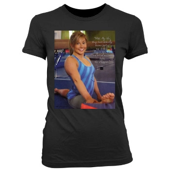 Shawn Johnson Women's Junior Cut Crewneck T-Shirt