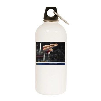 Shawn Johnson White Water Bottle With Carabiner