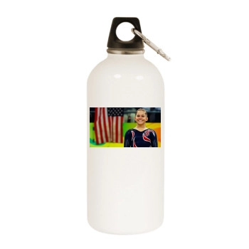 Shawn Johnson White Water Bottle With Carabiner