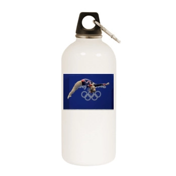 Shawn Johnson White Water Bottle With Carabiner