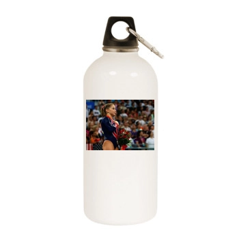 Shawn Johnson White Water Bottle With Carabiner