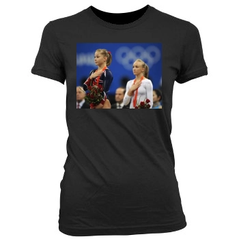 Shawn Johnson Women's Junior Cut Crewneck T-Shirt