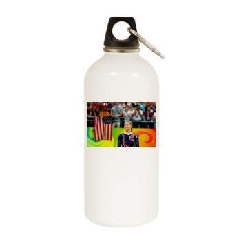 Shawn Johnson White Water Bottle With Carabiner