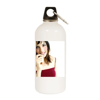 Famke Janssen White Water Bottle With Carabiner