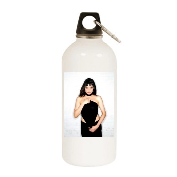 Famke Janssen White Water Bottle With Carabiner