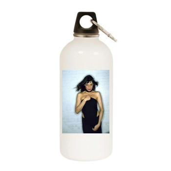 Famke Janssen White Water Bottle With Carabiner