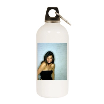 Famke Janssen White Water Bottle With Carabiner