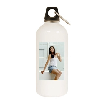 Famke Janssen White Water Bottle With Carabiner