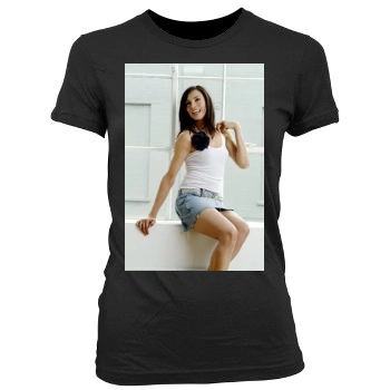 Famke Janssen Women's Junior Cut Crewneck T-Shirt