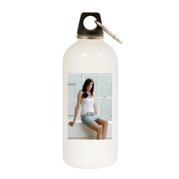 Famke Janssen White Water Bottle With Carabiner