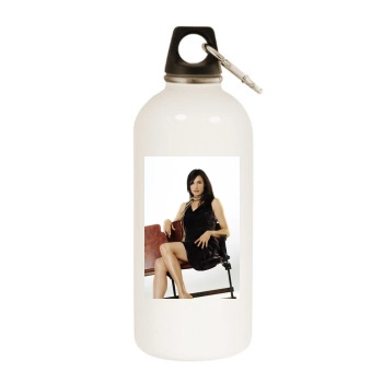 Famke Janssen White Water Bottle With Carabiner