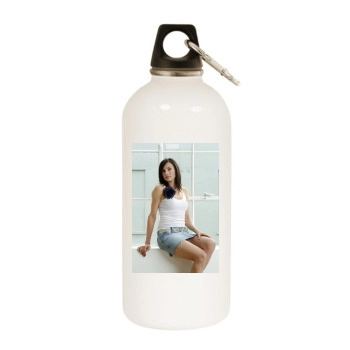 Famke Janssen White Water Bottle With Carabiner