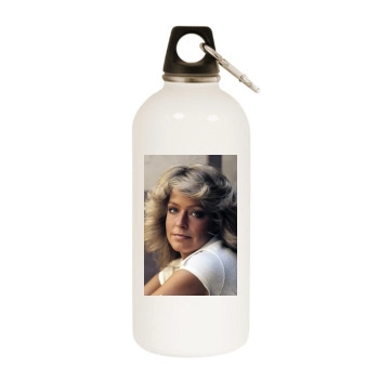 Farrah Fawcett White Water Bottle With Carabiner