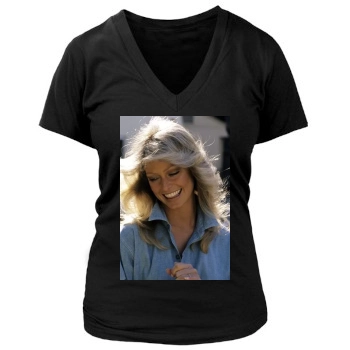 Farrah Fawcett Women's Deep V-Neck TShirt