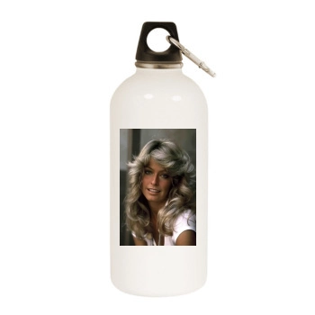 Farrah Fawcett White Water Bottle With Carabiner