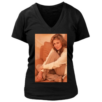 Faye Dunaway Women's Deep V-Neck TShirt