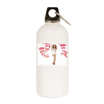 Fergie White Water Bottle With Carabiner