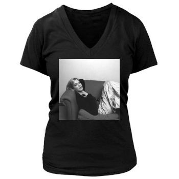 Franka Potente Women's Deep V-Neck TShirt