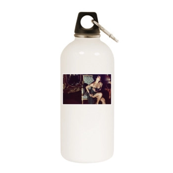 Freida Pinto White Water Bottle With Carabiner