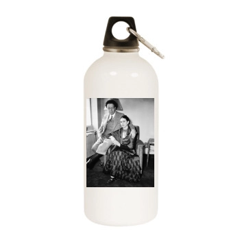 Frida Kahlo White Water Bottle With Carabiner