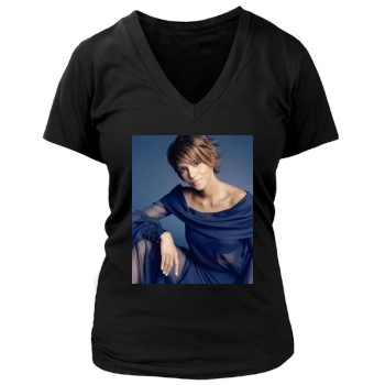 Halle Berry Women's Deep V-Neck TShirt