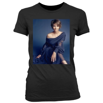 Halle Berry Women's Junior Cut Crewneck T-Shirt