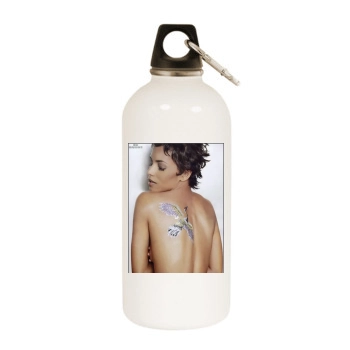 Halle Berry White Water Bottle With Carabiner