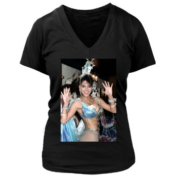 Halle Berry Women's Deep V-Neck TShirt