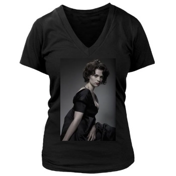 Hayley Atwell Women's Deep V-Neck TShirt