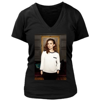 Hayley Atwell Women's Deep V-Neck TShirt