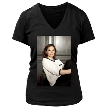 Hayley Atwell Women's Deep V-Neck TShirt