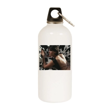 Heather Peace White Water Bottle With Carabiner