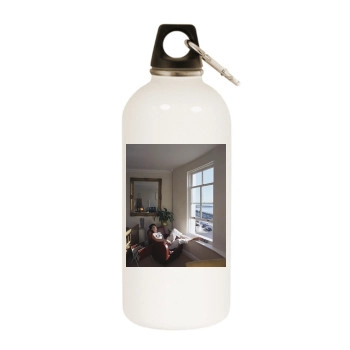 Heather Peace White Water Bottle With Carabiner