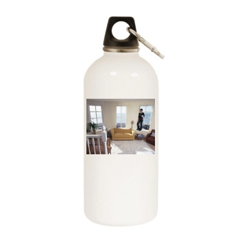 Heather Peace White Water Bottle With Carabiner