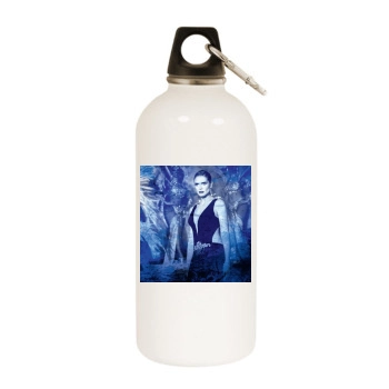 Heidi Klum White Water Bottle With Carabiner