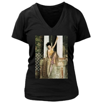 Helena Bonham Carter Women's Deep V-Neck TShirt