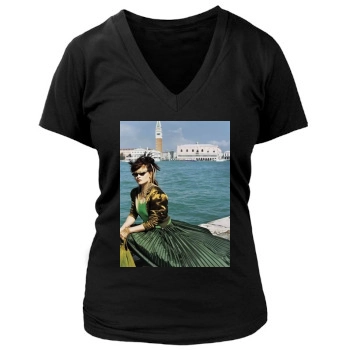 Helena Bonham Carter Women's Deep V-Neck TShirt