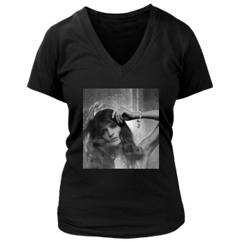 Helena Christensen Women's Deep V-Neck TShirt