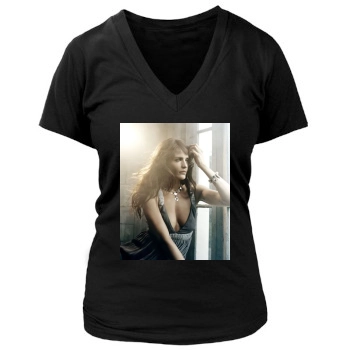 Helena Christensen Women's Deep V-Neck TShirt