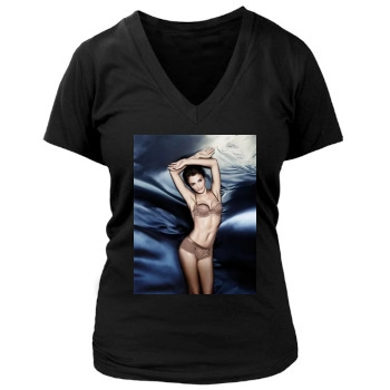 Helena Christensen Women's Deep V-Neck TShirt