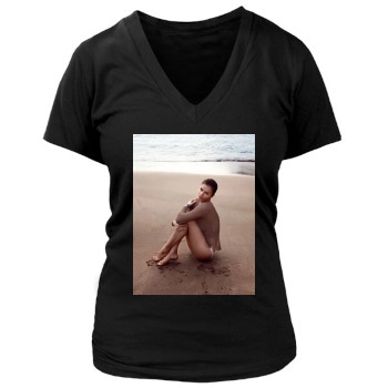 Helena Christensen Women's Deep V-Neck TShirt