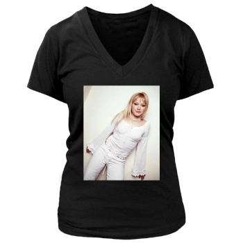 Hilary Duff Women's Deep V-Neck TShirt