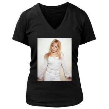 Hilary Duff Women's Deep V-Neck TShirt